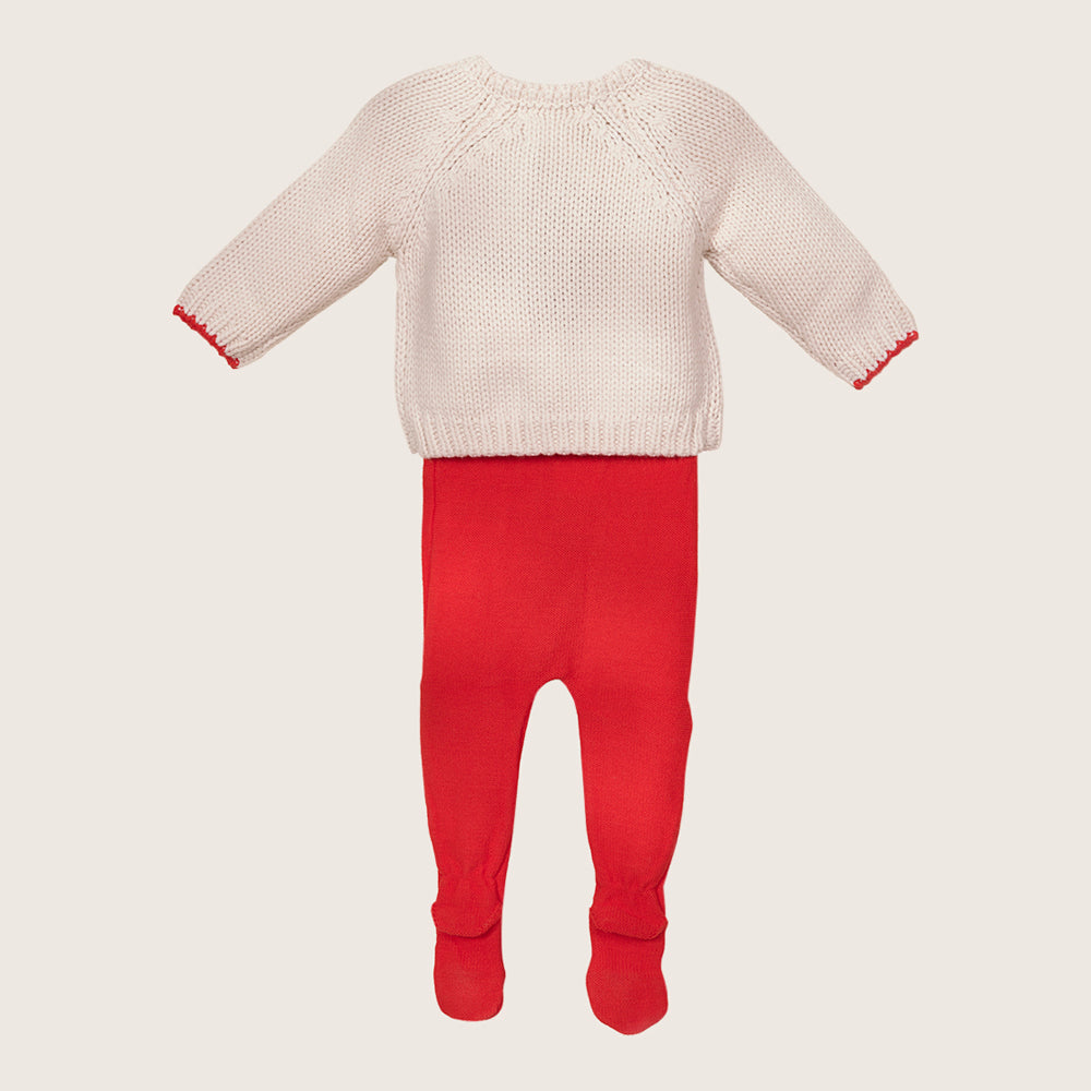 rise little earthling 2PC Cardigan & Legging Set BUHST42 - Red / 0-3m - Image 3