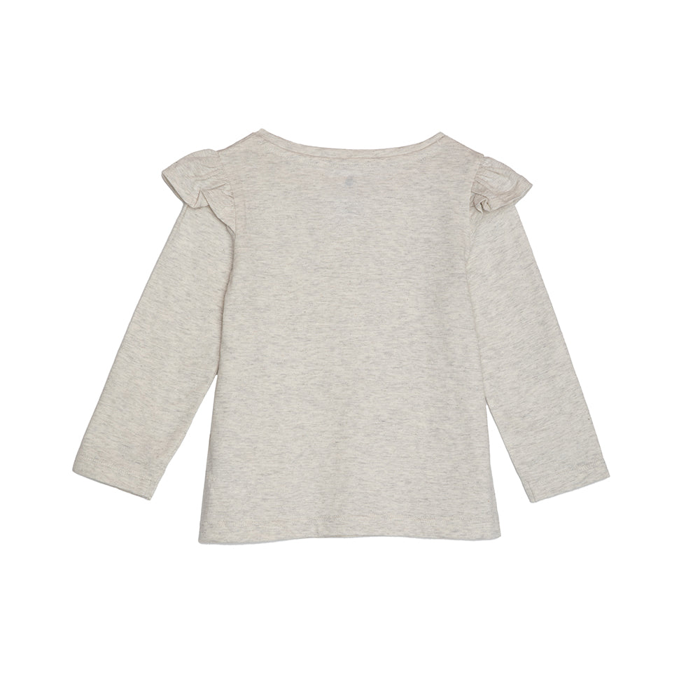 rise little earthling Long Sleeve Ruffle T-Shirt TGFKT20 - Grey / 5-6y - Image 4