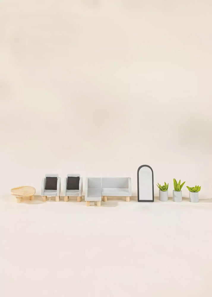 Coco Village Wooden Doll House Living Room Furniture (10pcs) - Image 14