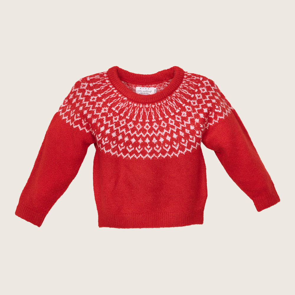 rise little earthling Fairisle Sweater BUHSW08 - Brown / 0-3m