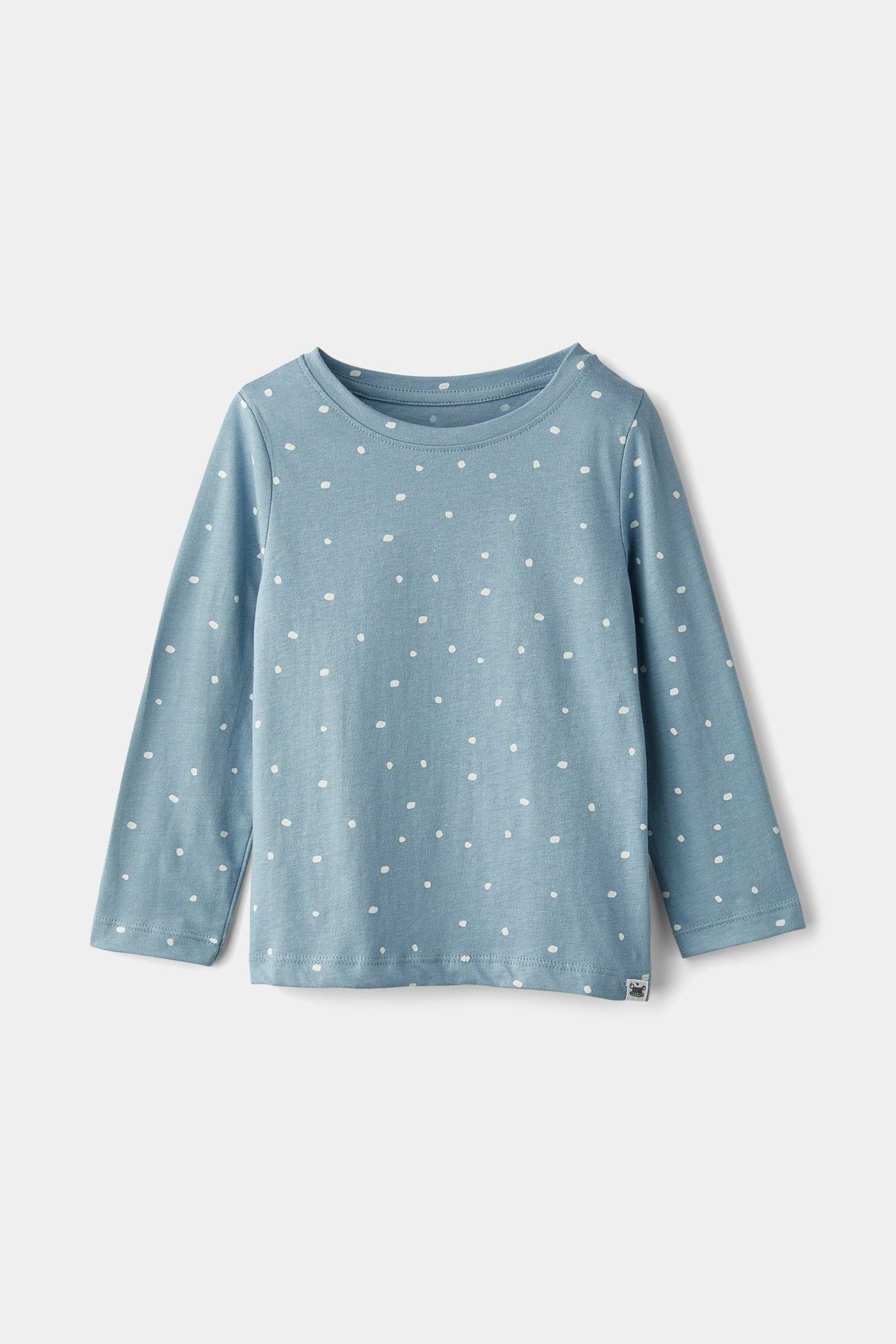 rise little earthling LS Crew Neck TGDKT00 - Ashley Blue Dots / 18-24m