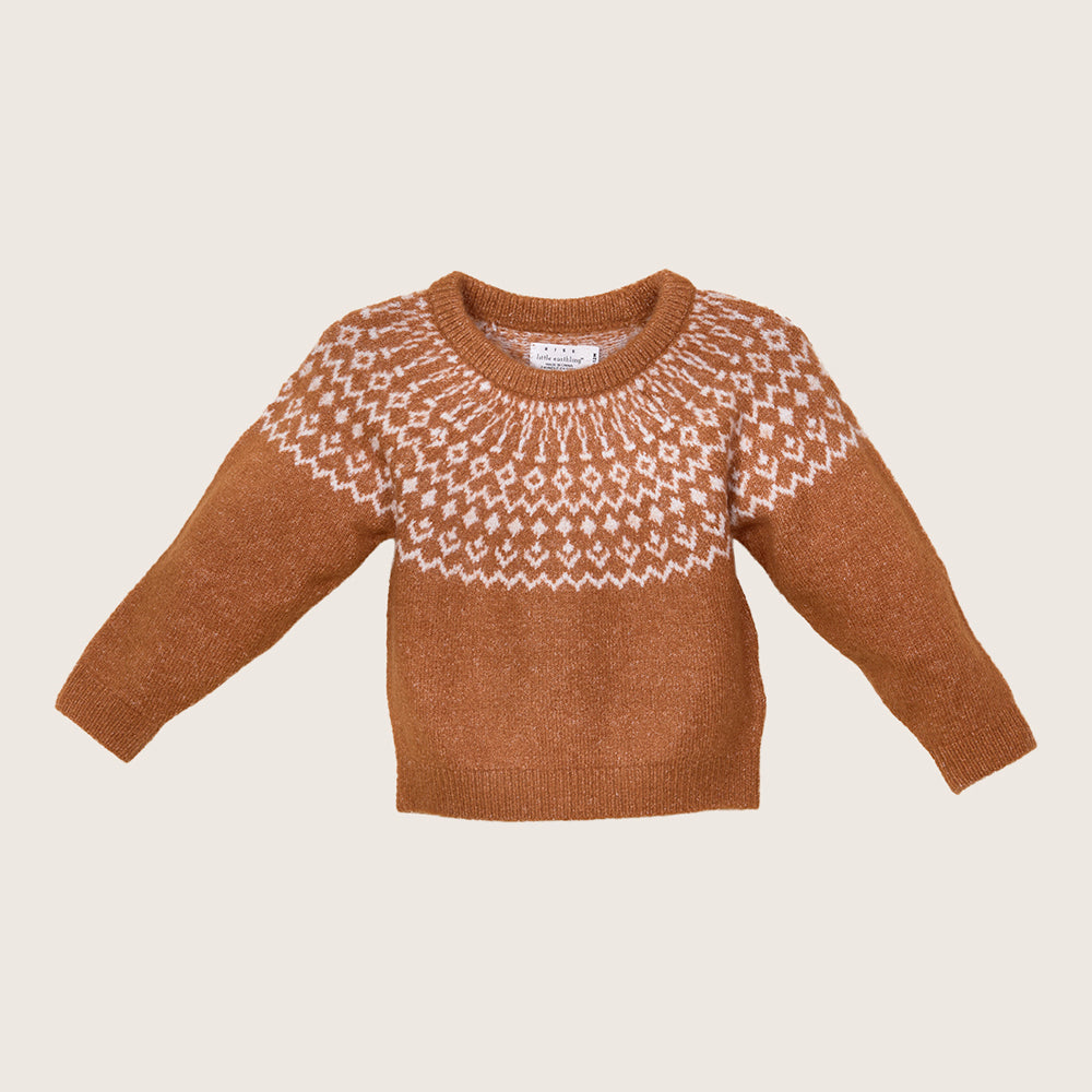 rise little earthling Fairisle Sweater BUHSW08 - Brown / 0-3m - Image 4