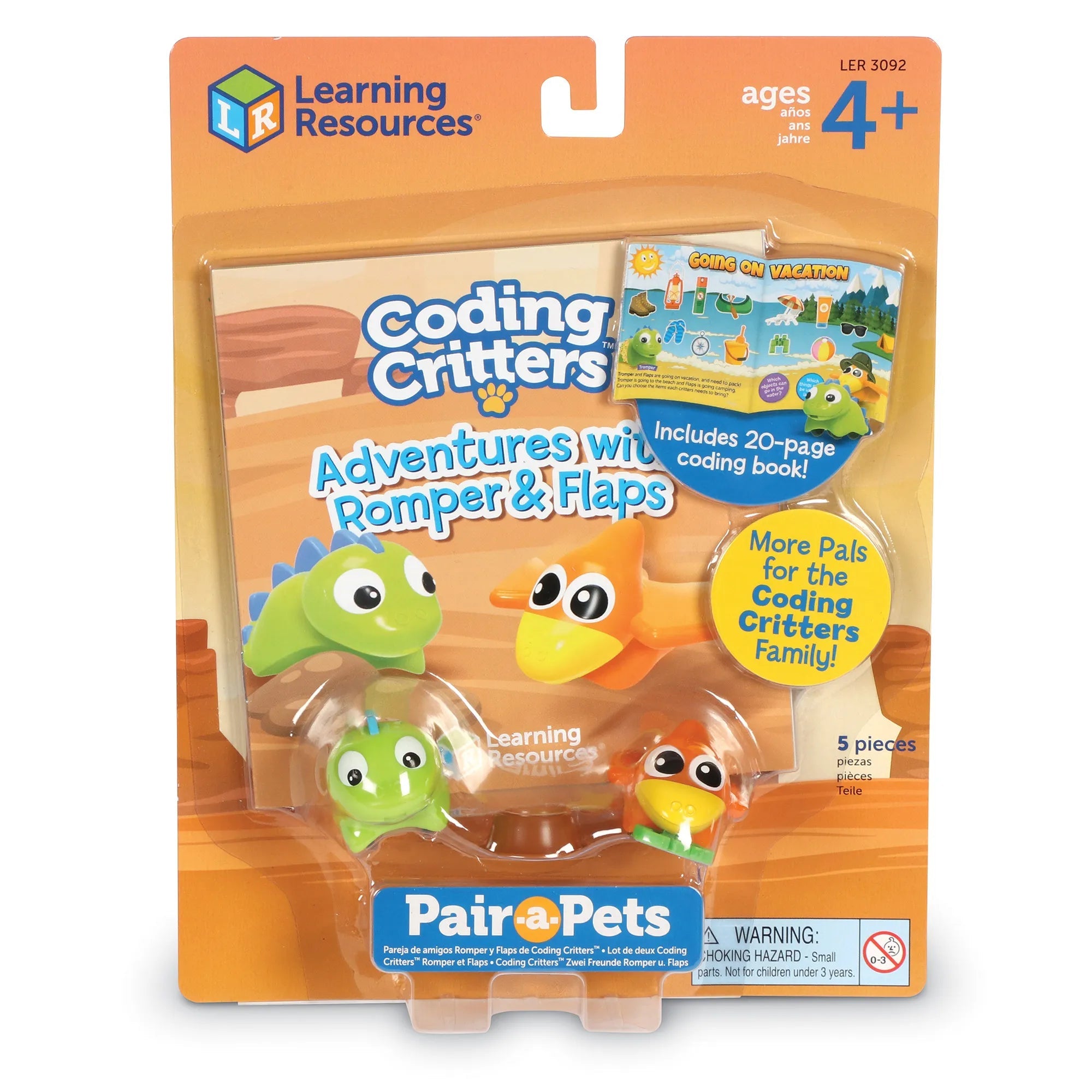 Learning Resources Coding Critters® Pair-a-Pets: Adventures with Romper & Flaps
