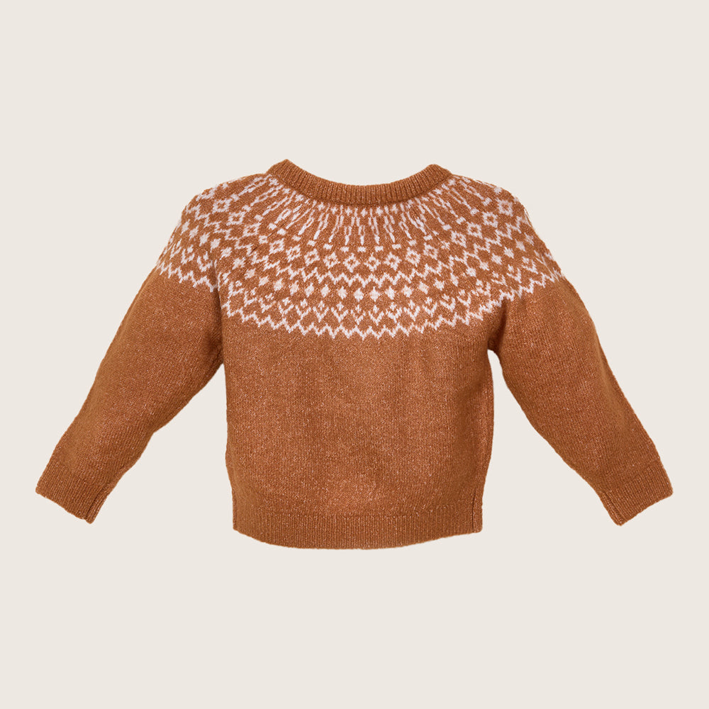 rise little earthling Fairisle Sweater BUHSW08 - Brown / 0-3m - Image 6