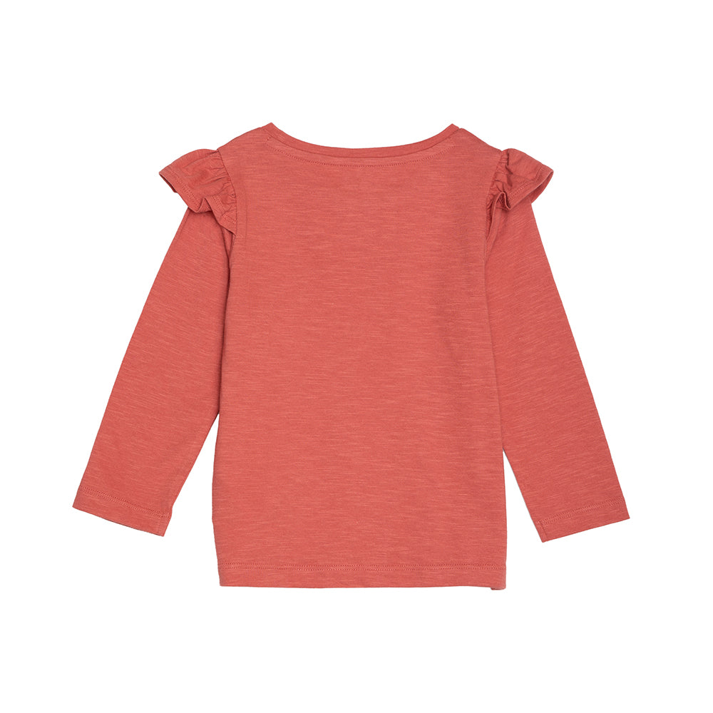 rise little earthling Long Sleeve Ruffle T-Shirt TGFKT20 - Grey / 5-6y - Image 2