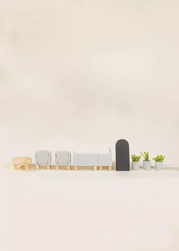 Coco Village Wooden Doll House Living Room Furniture (10pcs) - Image 15