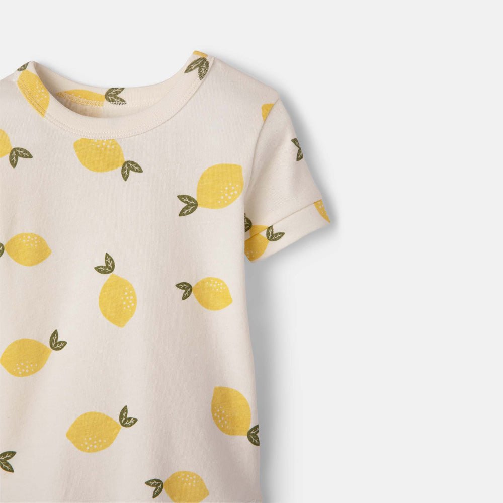 rise little earthling Short Sleeve Sleep Set - Antique White Lemon / 2y - Image 13