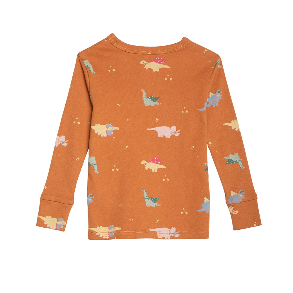 rise little earthling Long Sleeve 2 Piece Sleep Set TGFSL00 - Hazel Dino / 3y - Image 8