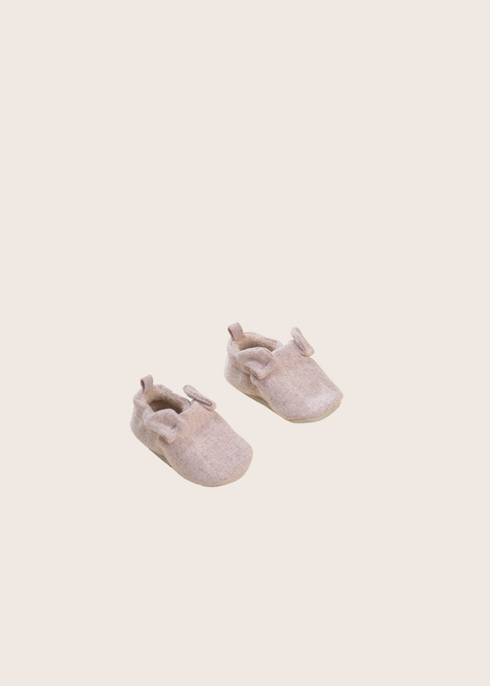 rise little earthling Slide Ons With Ears - Oatmeal / 3-6m