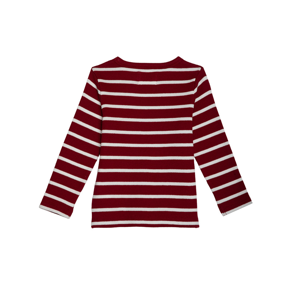rise little earthling Long Sleeve Waffle T-Shirt - Biking Red / 18-24m - Image 2