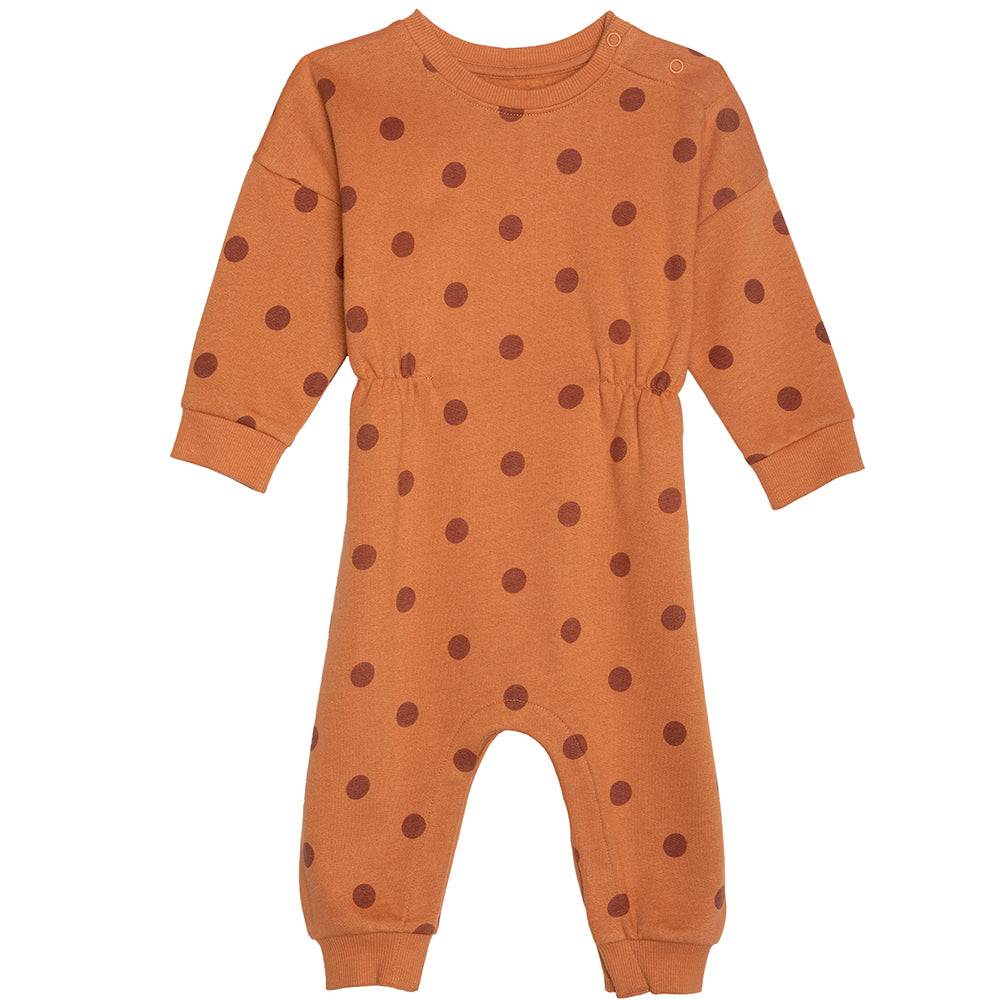 rise little earthling Fleece Romper BGFRP04 - Hazel Dots / 12-18m