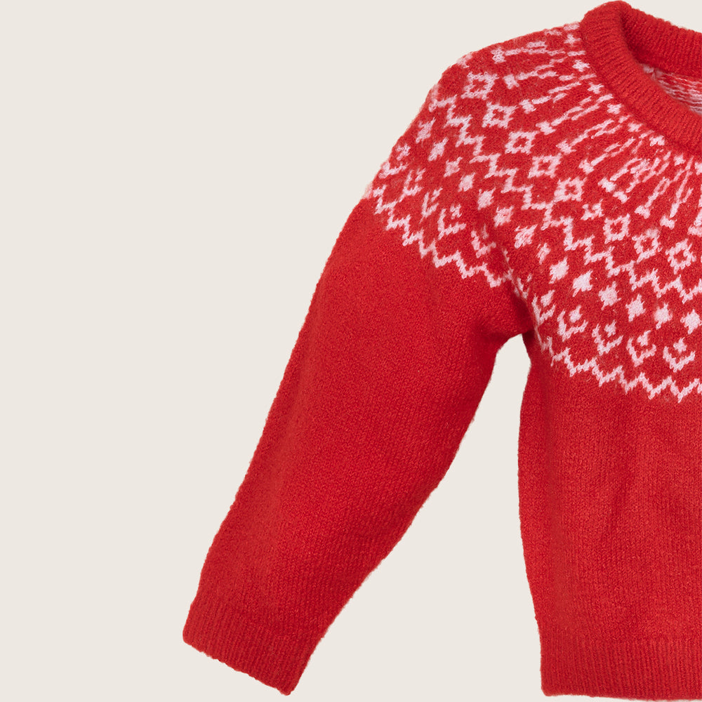 rise little earthling Fairisle Sweater BUHSW08 - Brown / 0-3m - Image 2