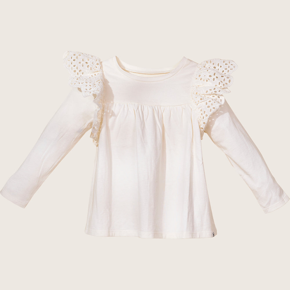 rise little earthling Ruffle Shoulder Tee TGHKT39 - Black / 18-24m - Image 4