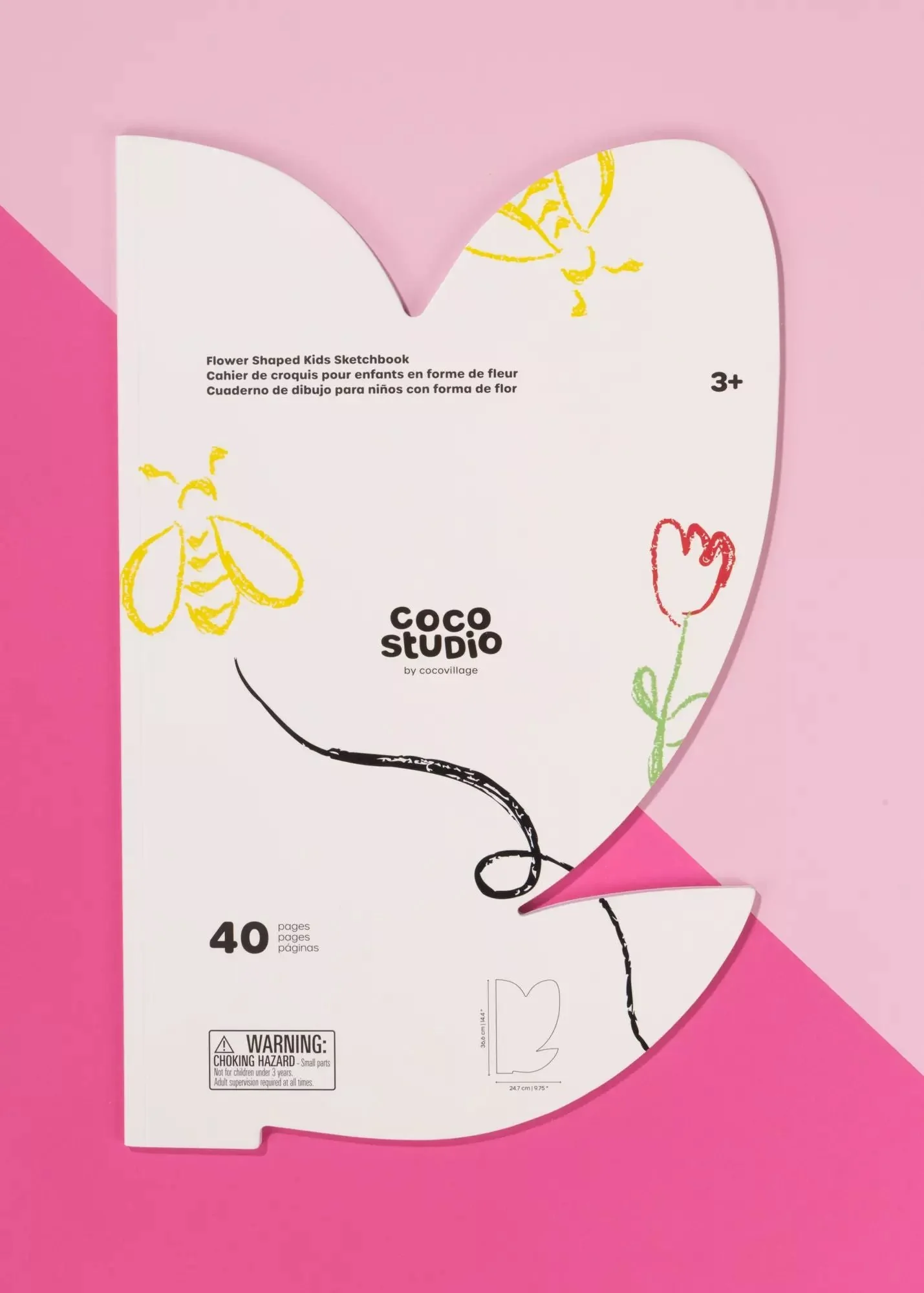 Coco Village Flower Shaped Kids Sketchbook (40 pages)