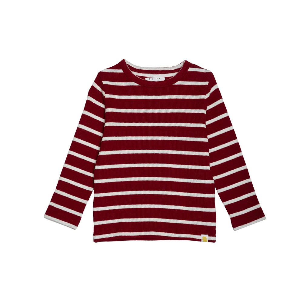 rise little earthling Long Sleeve Waffle T-Shirt - Biking Red / 18-24m - Image 3