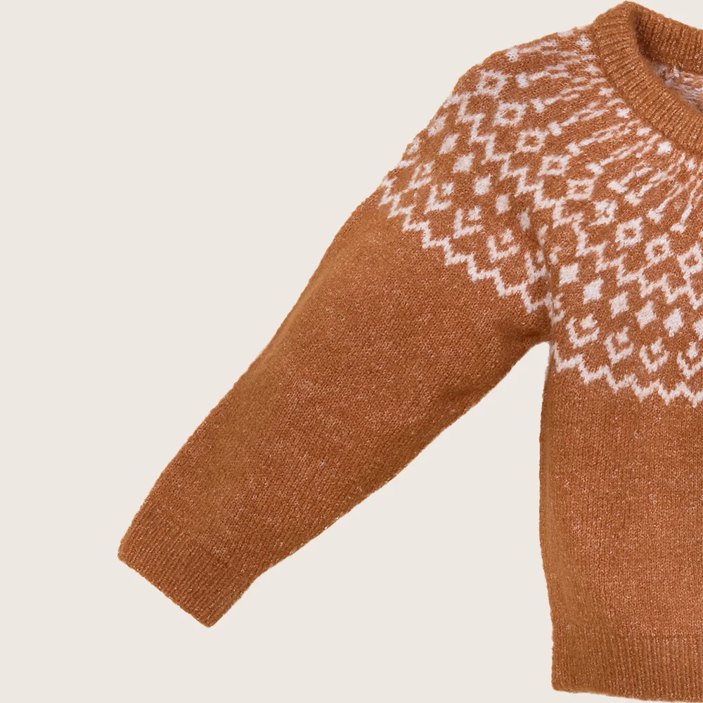 rise little earthling Fairisle Sweater BUHSW08 - Brown / 0-3m - Image 5