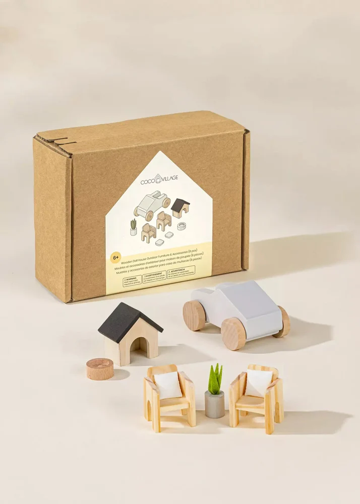 Coco Village Wooden Doll House Outdoor Furniture (8pcs) - Image 18
