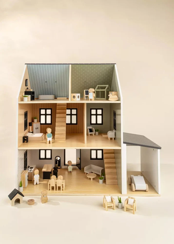Coco Village Wooden Doll House Living Room Furniture (10pcs) - Image 21