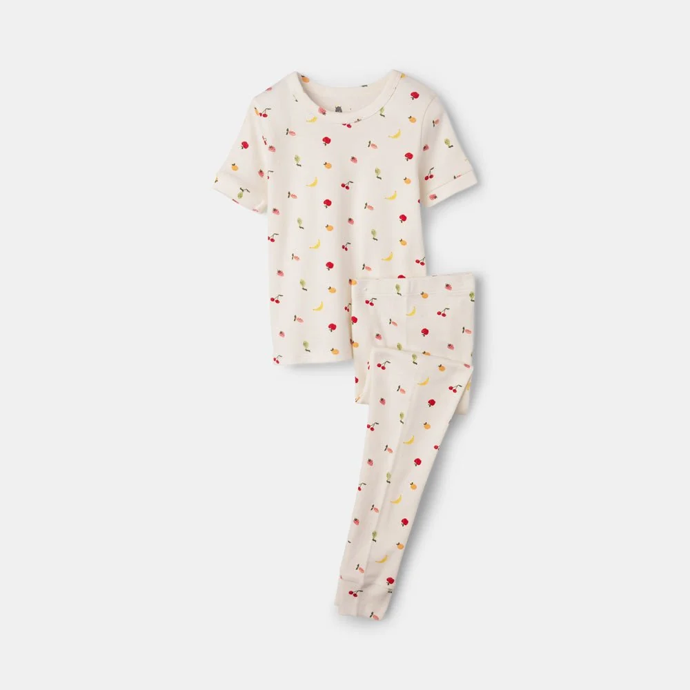 rise little earthling Short Sleeve Sleep Set - Antique White Lemon / 2y - Image 6